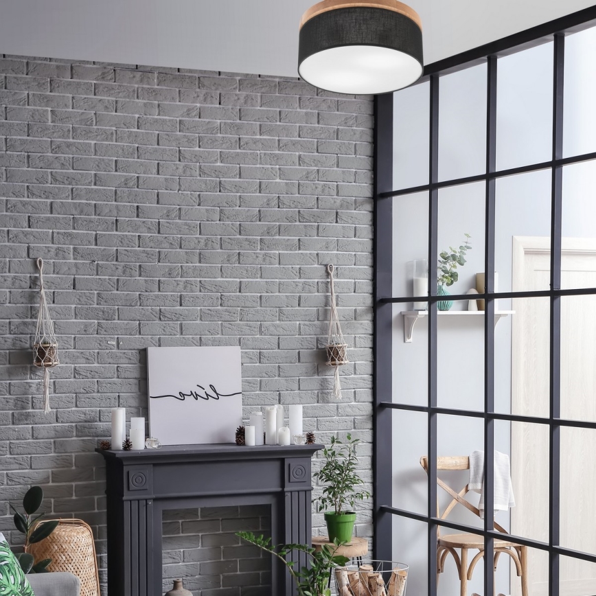 Brilagi - LED Потолочный светильник BELLADONNA 2xE27/15W/230V диаметр 40 см черный/дуб