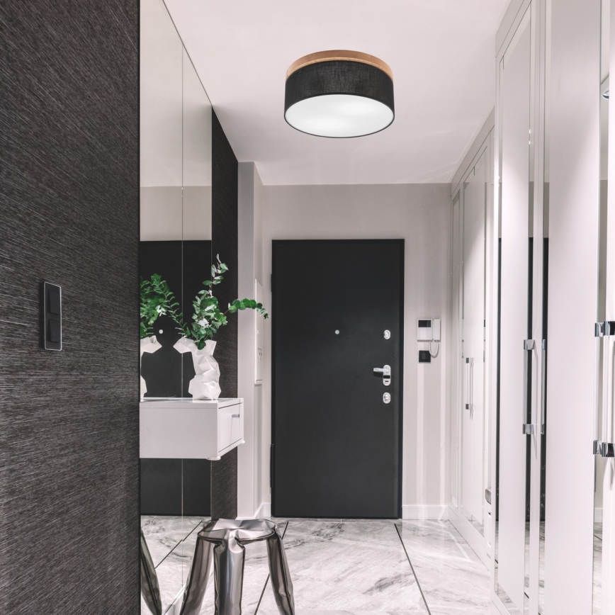 Brilagi - LED Потолочный светильник BELLADONNA 2xE27/15W/230V диаметр 40 см черный/дуб