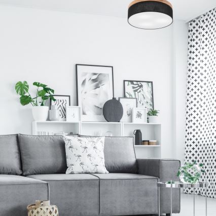 Brilagi - LED Потолочный светильник BELLADONNA 3xE27/15W/230V диаметр 50 см черный/дуб