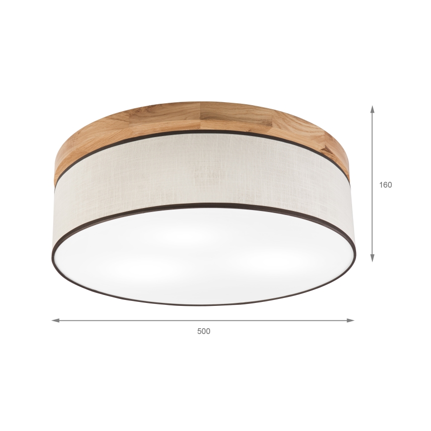 Brilagi - LED Потолочный светильник BELLADONNA 3xE27/15W/230V диаметр 50 см кремовый/дуб
