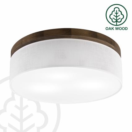 Brilagi - Светодиодный потолочный светильник BELLADONNA 3xE27/15W/230V диаметр 50 см белый/дуб орех