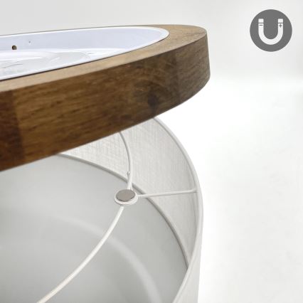 Brilagi - Светодиодный потолочный светильник BELLADONNA 3xE27/15W/230V диаметр 50 см белый/дуб орех