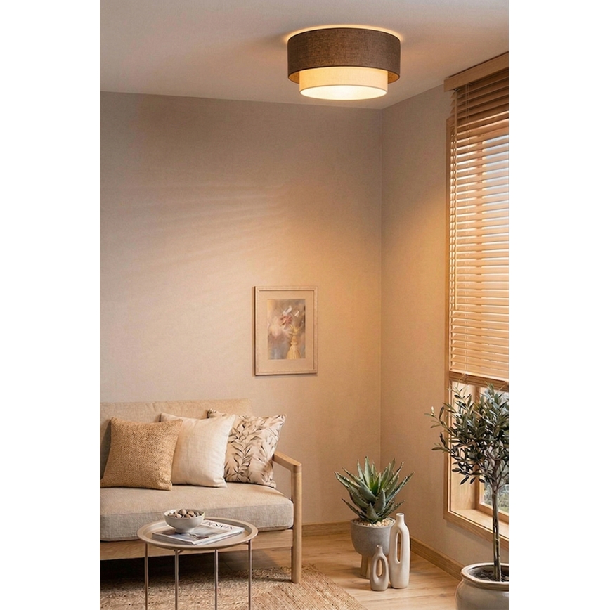 Brilagi - LED потолочный светильник BOHO ECO 1xE27/10W/230V, диаметр 40 см, коричневый/кремовый