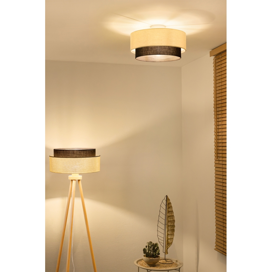 Brilagi - LED потолочный светильник BOHO STYLE 1xE27/15W/230V, диаметр 40 см, кремовый/коричневый