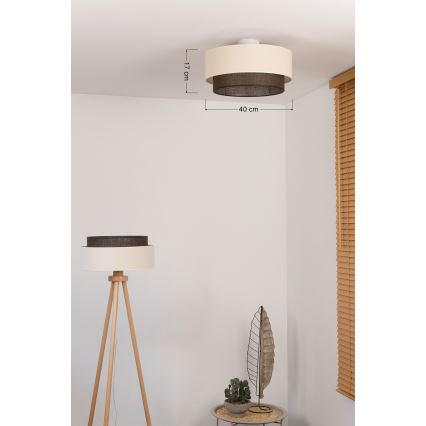 Brilagi - LED потолочный светильник BOHO STYLE 1xE27/15W/230V, диаметр 40 см, кремовый/коричневый
