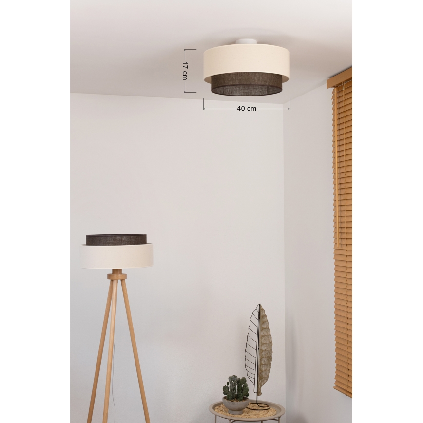 Brilagi - LED потолочный светильник BOHO STYLE 1xE27/15W/230V, диаметр 40 см, кремовый/коричневый