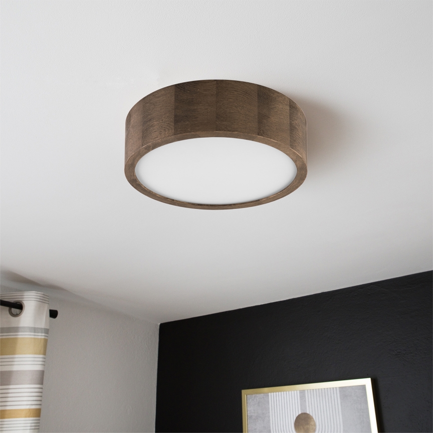 Brilagi - LED потолочный светильник CARVALHO 1xE27/15W/230V, отделка дуб/орех, диаметр 27 см