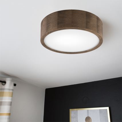 Brilagi - LED потолочный светильник CARVALHO 1xE27/15W/230V, отделка дуб/орех, диаметр 27 см