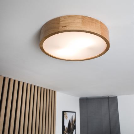 Brilagi - LED потолочный светильник CARVALHO 2xE27/15W/230V дуб, диаметр 37,5 см