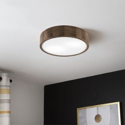 BRILAGI - LED потолочный светильник CARVALHO 2xE27/15W/230V, отделка дуб/орех, диаметр 37 см
