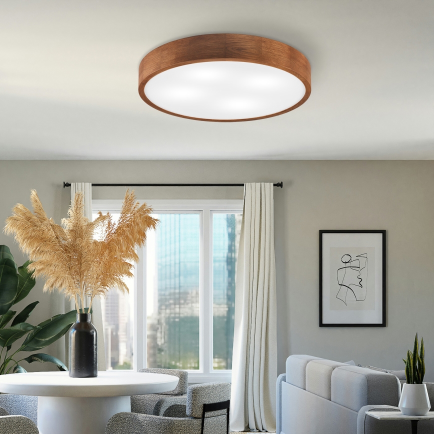 Brilagi - LED потолочный светильник CARVALHO 4xE27/60W/230V, цвет дуб/вишня, диаметр 57,5 см