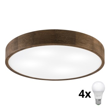Brilagi - LED потолочный светильник CARVALHO 4xE27/60W/230V, дуб/орех, диаметр 57,5 см