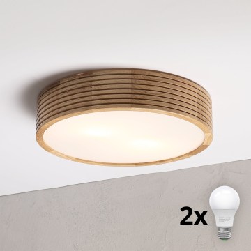 Brilagi - LED потолочный светильник CARVALHO MODERN 2xE27/60W/230V, диаметр 37,5 см, дуб