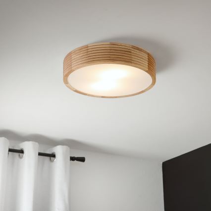 Brilagi - LED потолочный светильник CARVALHO MODERN 2xE27/60W/230V, диаметр 37,5 см, дуб