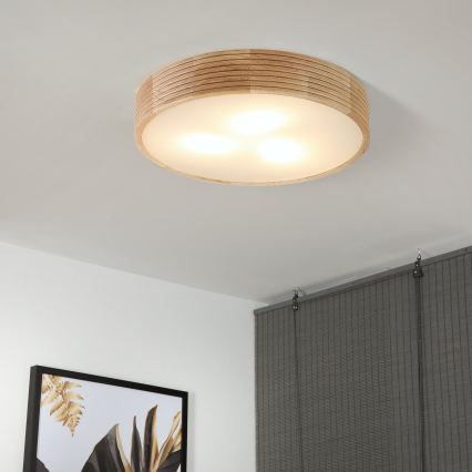 Brilagi - LED потолочный светильник CARVALHO MODERN 3xE27/60W/230V диам. 47,5 см дуб