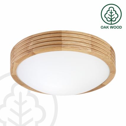 Brilagi - LED потолочный светильник CARVALHO MODERN SLIM 1xE27/60W/230V диаметр 27,5 см, дуб