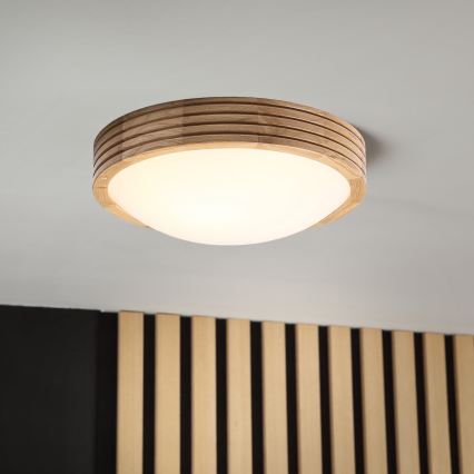 Brilagi - LED потолочный светильник CARVALHO MODERN SLIM 1xE27/60W/230V диаметр 27,5 см, дуб