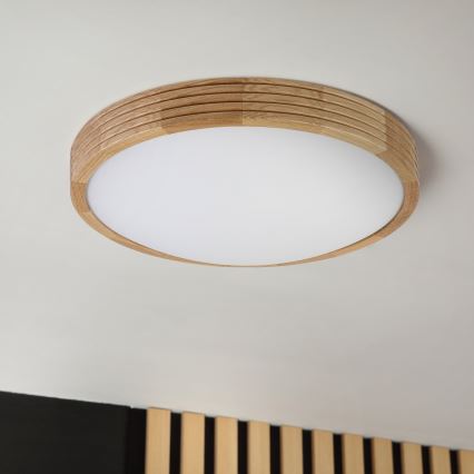 Brilagi - LED потолочный светильник CARVALHO MODERN SLIM 2xE27/60W/230V Ø 37,5 см, дуб