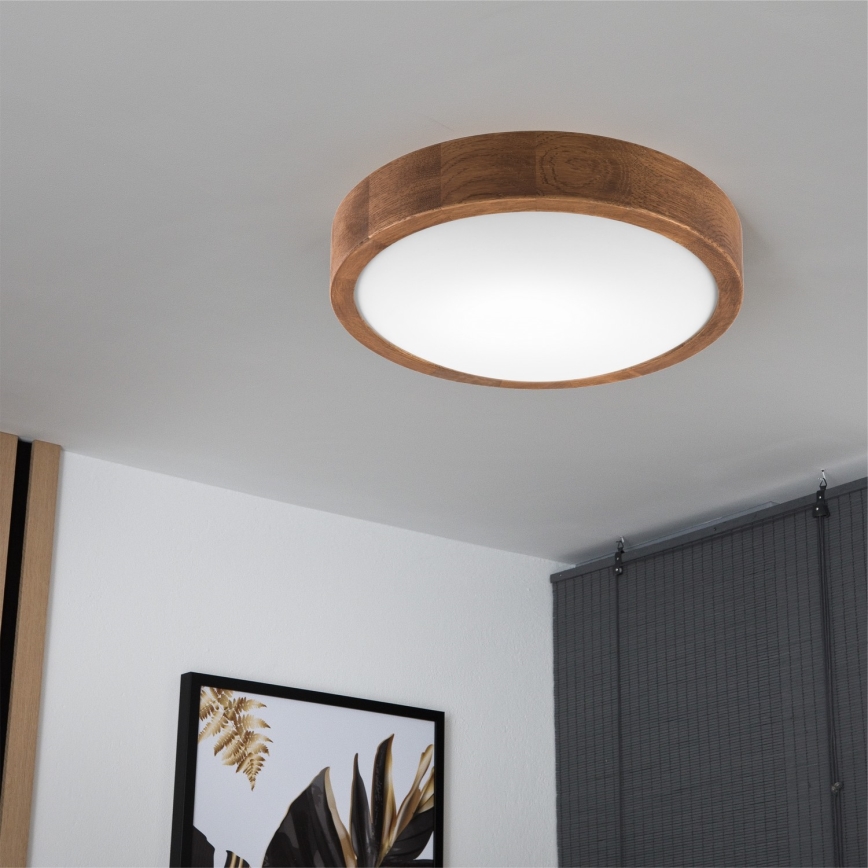 BRILAGI - LED потолочный светильник CARVALHO SLIM 1xE27/15W/230V дуб/вишня диам. 27 см