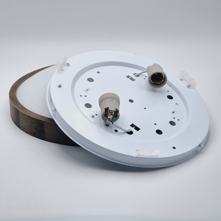 Brilagi - LED-потолочный светильник CARVALHO SLIM 2xE27/15W/230V дуб/орех, диаметр 37 см