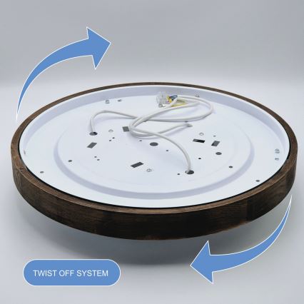Brilagi - LED потолочный светильник CARVALHO SLIM 3xE27/15W/230V дуб/орех Ø47 см