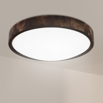 Brilagi - LED-потолочный светильник CARVALHO SLIM SMOKEY LED/36W/230V, дуб, диаметр 37,5 cm