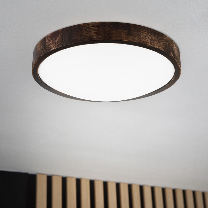 Brilagi - LED-потолочный светильник CARVALHO SLIM SMOKEY LED/36W/230V, дуб, диаметр 37,5 cm