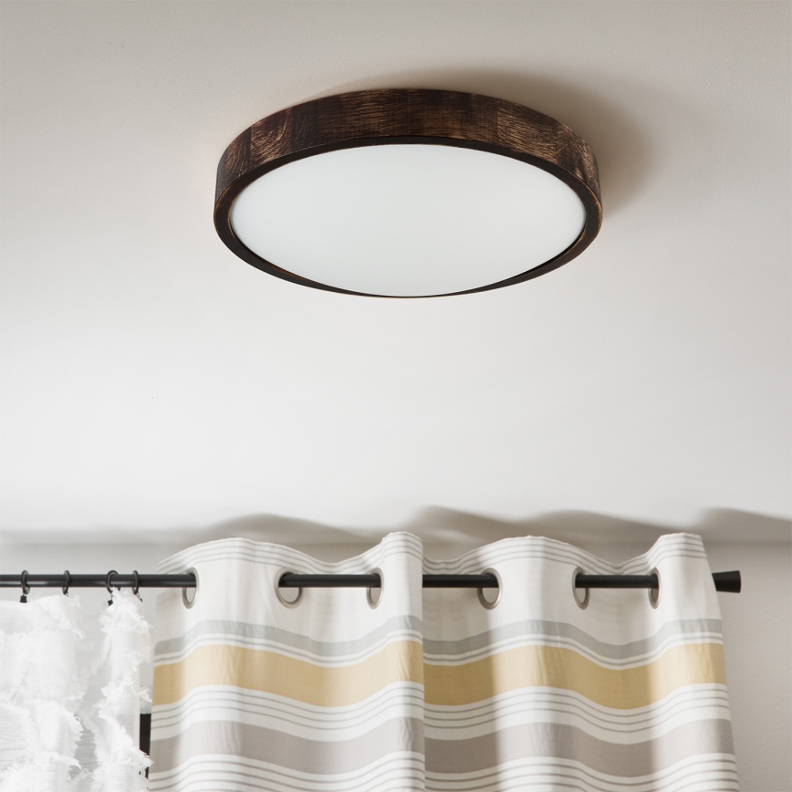 Brilagi - LED-потолочный светильник CARVALHO SLIM SMOKEY LED/36W/230V, дуб, диаметр 37,5 cm