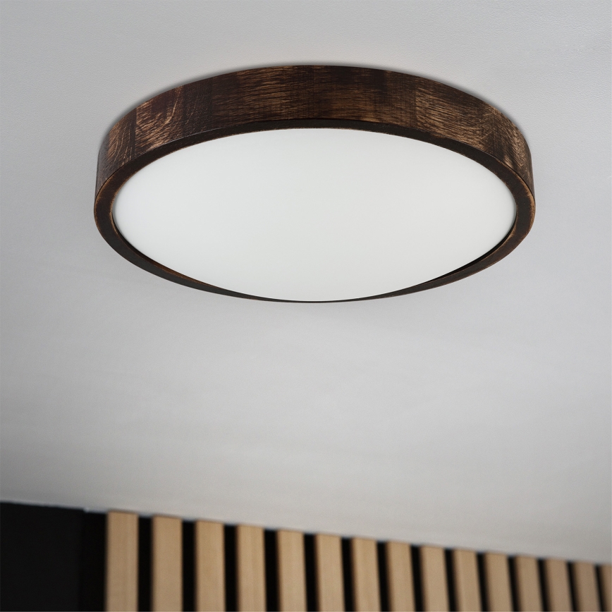 Brilagi - LED-потолочный светильник CARVALHO SLIM SMOKEY LED/36W/230V, дуб, диаметр 37,5 cm