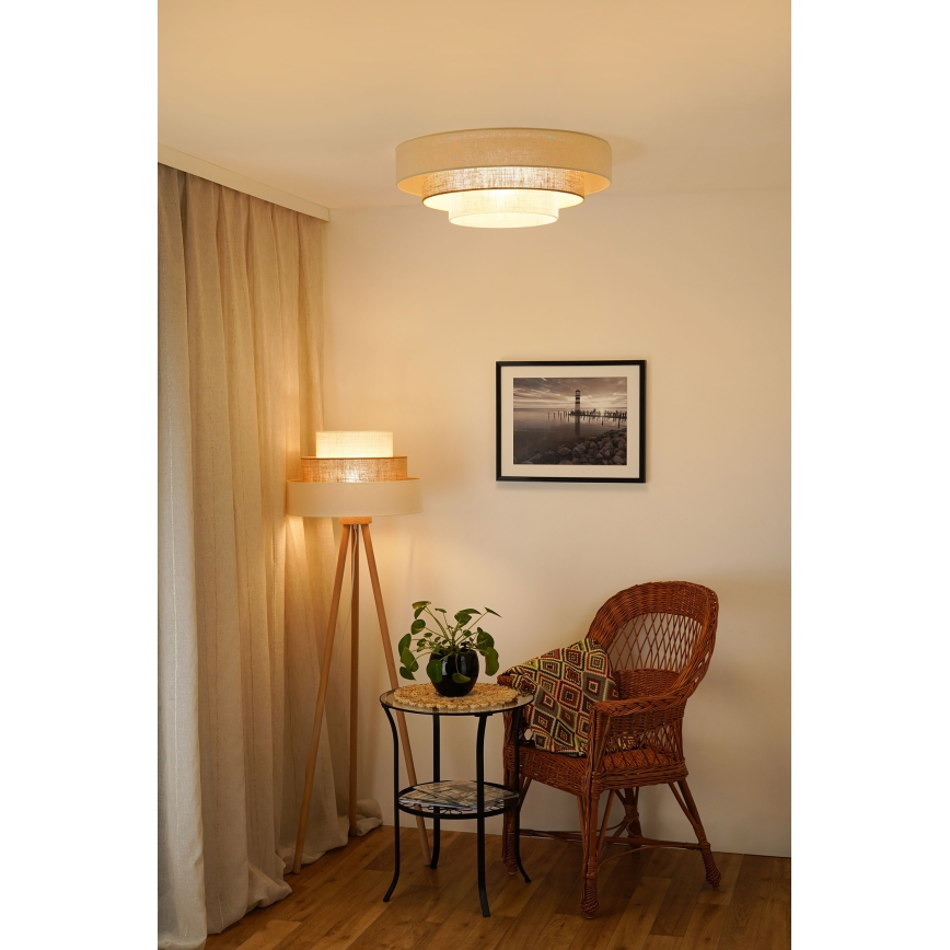 Brilagi - Светодиодный потолочный светильник DENVER LUNETA LED/12W/230V диам. 60 см 3000K/4000K/6400K бежевый/кремовый