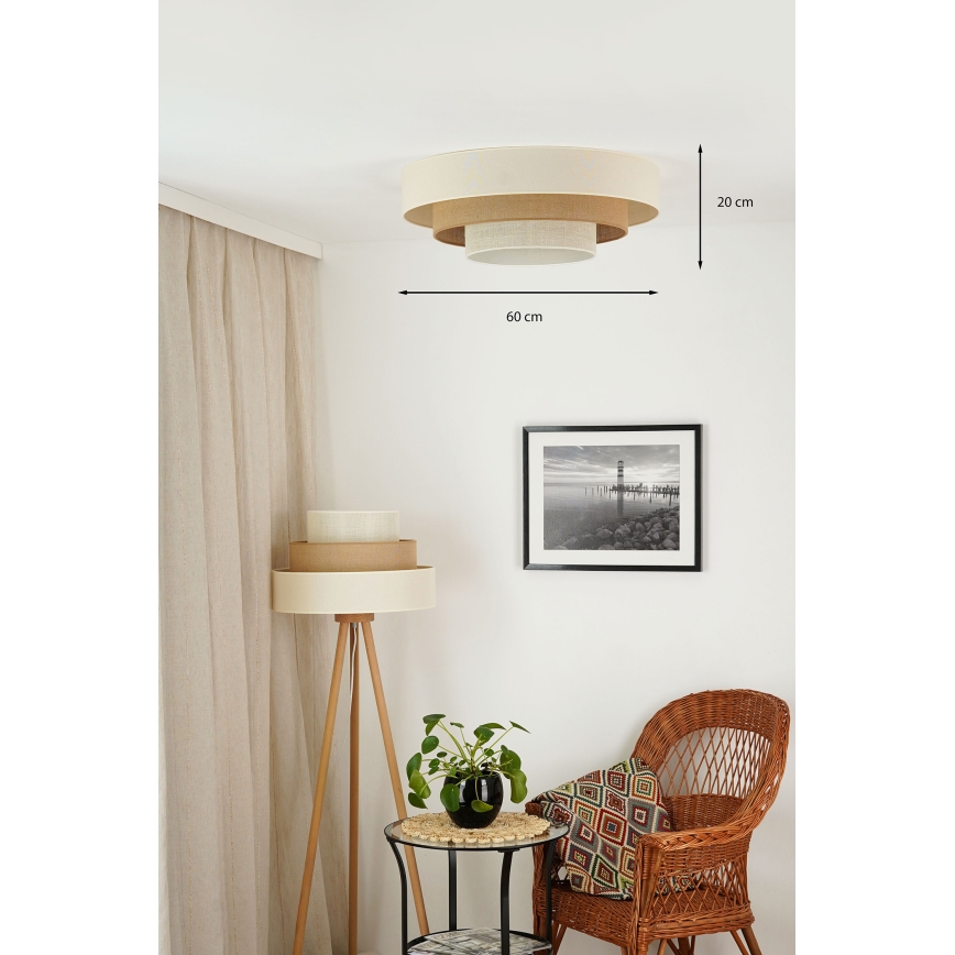 Brilagi - Светодиодный потолочный светильник DENVER LUNETA LED/12W/230V диам. 60 см 3000K/4000K/6400K бежевый/кремовый