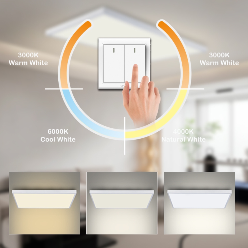 Brilagi - потолочный LED-светильник для ванной комнаты FRAME LED/96W/230V 120x60 cm 3000/4000/6000K IP44 белый