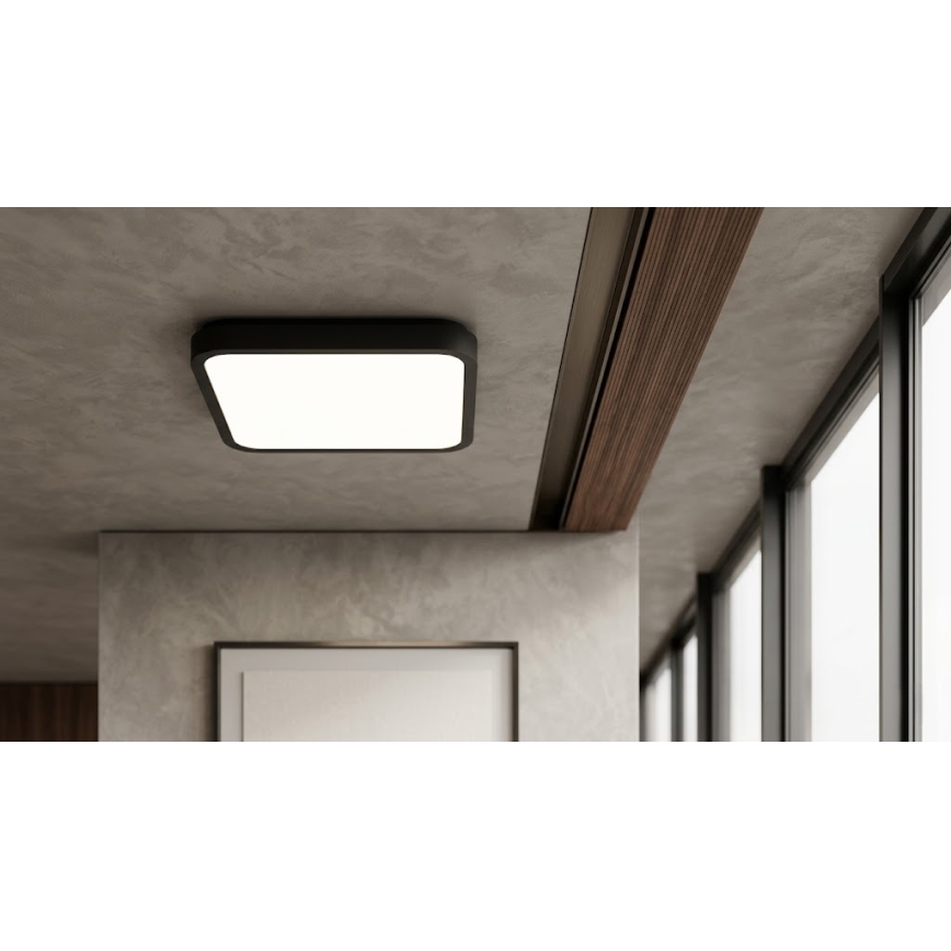 BRILAGI - потолочный LED-светильник для ванной комнаты с датчиком ZENNA LED/24Вт/230В 34,5x34,5 см IP44 черный + дистанционное управление