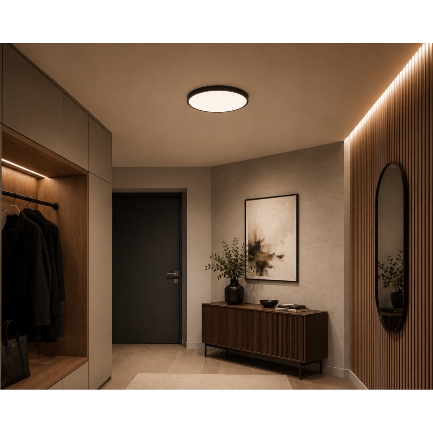 BRILAGI - LED потолочный светильник для ванной ZENNA LED/18 Вт/230 В Ø 29,5 см IP44 антрацит