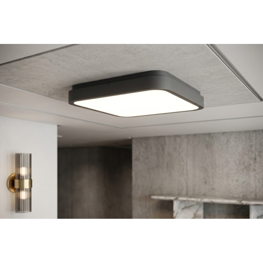 BRILAGI - LED потолочный светильник для ванной ZENNA LED/24W/230V 34,5x34,5 cm IP44 антрацит