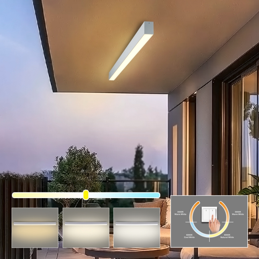 Brilagi - LED потолочный светильник для ванной SLEEKLINE LED/40 Вт/230 В 3000/4500/6000 К серебристый IP44