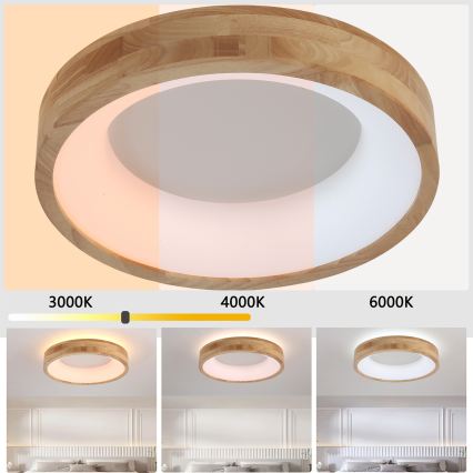 Brilagi - LED потолочный светильник FALCON WOOD LED/30W/230V 3000/4000/6000K диаметр 45 см, дерево