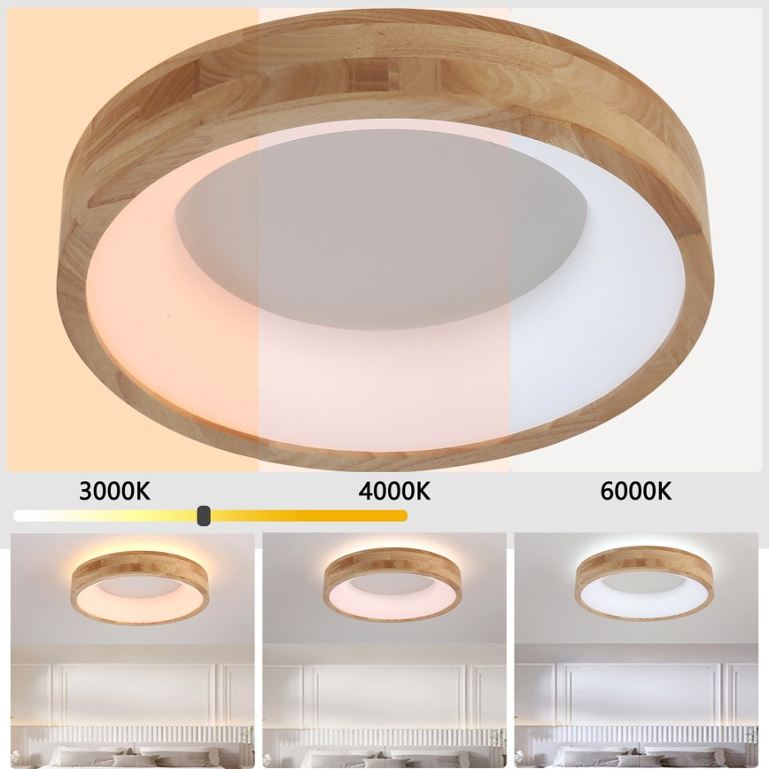 Brilagi - LED потолочный светильник FALCON WOOD LED/30W/230V 3000/4000/6000K диаметр 45 см, дерево