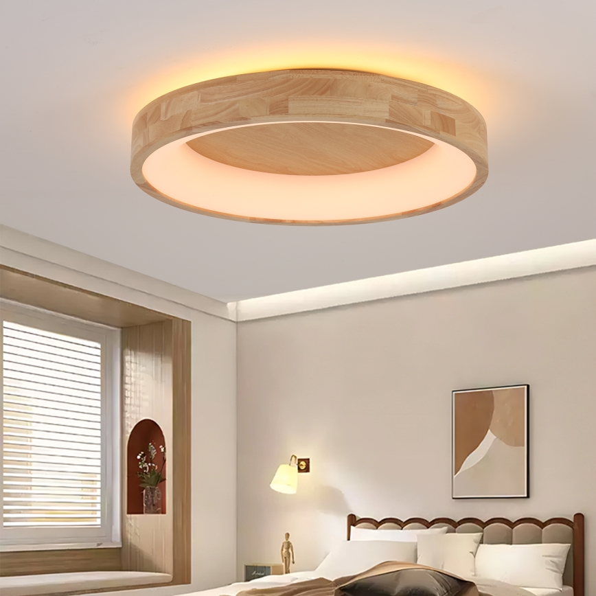 Brilagi - потолочный светильник LED FALCON WOOD, 40 Вт, 230 В, 3000/4000/6000 К, диаметр 60 см, с деревянной отделкой