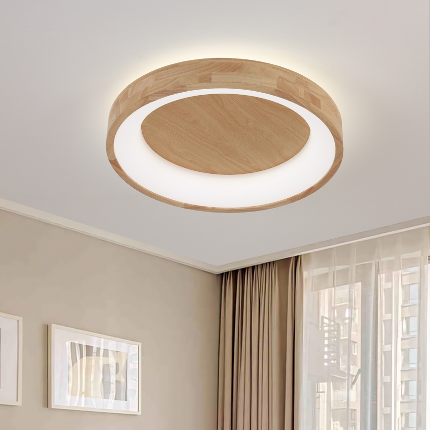 Brilagi - потолочный светильник LED FALCON WOOD, 40 Вт, 230 В, 3000/4000/6000 К, диаметр 60 см, с деревянной отделкой
