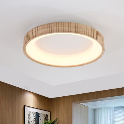 Brilagi - LED потолочный светильник FALCON WOOD MODERN LED/40 Вт/230 В 3000/4000/6000 К диам. 60 см дерево