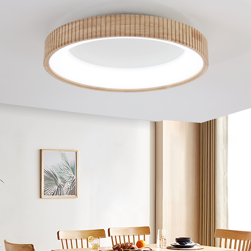 Brilagi - LED потолочный светильник FALCON WOOD MODERN LED/40 Вт/230 В 3000/4000/6000 К диам. 60 см дерево