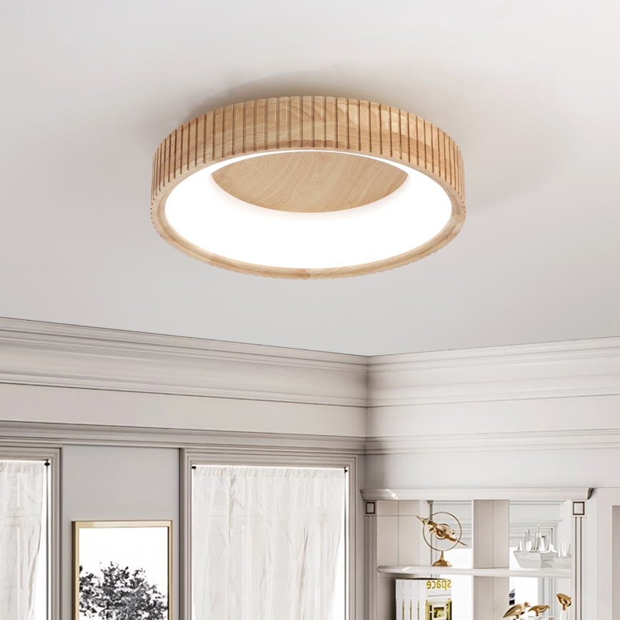 Brilagi - потолочный LED-светильник FALCON WOOD MODERN, 30W, 230V, 3000/4000/6000K, диаметр 45 см, отделка под дерево