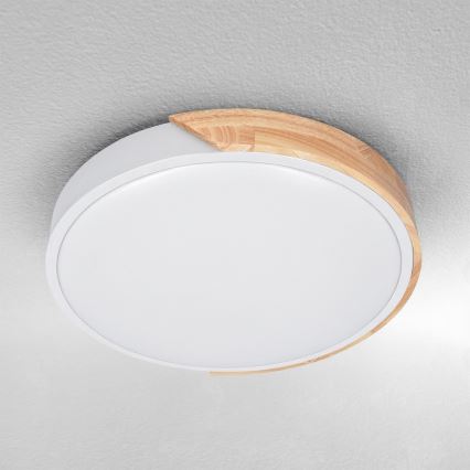 Brilagi - LED потолочный светильник PILANA LED/24W/230V дуб/белый, диаметр 30 см