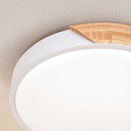 Brilagi - LED потолочный светильник PILANA LED/24W/230V дуб/белый, диаметр 30 см