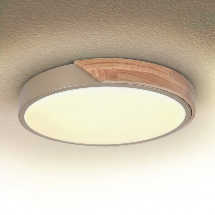 BRILAGI - LED потолочный светильник PILANA LED/24W/230V дуб/бежевый диам. 30 см