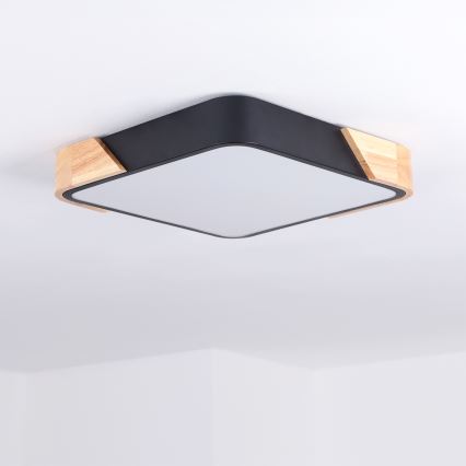 Brilagi - LED потолочный светильник PILANA LED/24W/230V дуб/чёрный 32x32 см