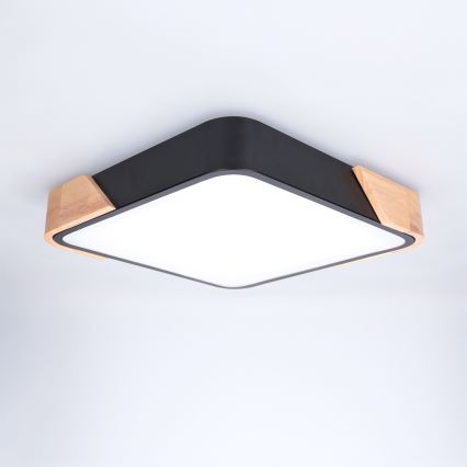 Brilagi - LED потолочный светильник PILANA LED/24W/230V дуб/чёрный 32x32 см