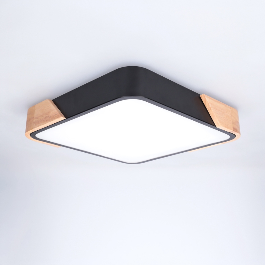 Brilagi - LED потолочный светильник PILANA LED/24W/230V дуб/чёрный 32x32 см