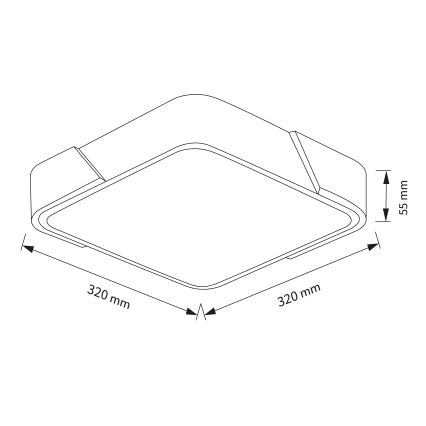 Brilagi - LED потолочный светильник PILANA LED/24W/230V дуб/чёрный 32x32 см
